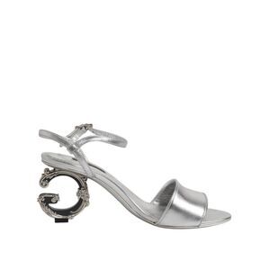 Dolce & Gabbana Silver KEIRA Heels Ankle Strap Sandals Women's Shoes